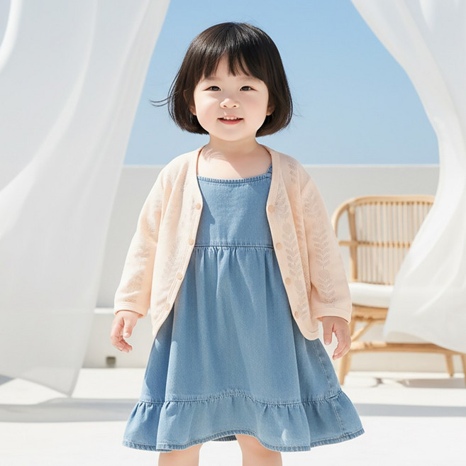 몽실이 라이트 면 니트 가디건 아기 가디건 유아 여름 가디건 키즈 얇은 가디건 아동 니트 가디건 여름 아우터 베이비 가디건 데일리 아기옷