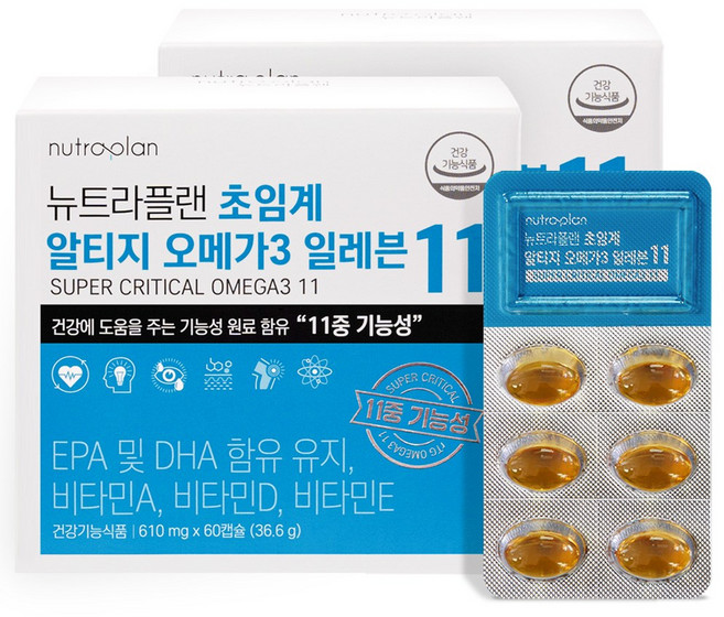 뉴트라플랜 초임계 알티지 오메가3 일레븐 36.6g, 60정, 2개