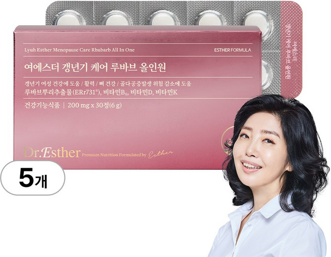[본사직영] 여에스더 갱년기 케어 루바브 올인원 루바브뿌리추출물, 5개, 30정