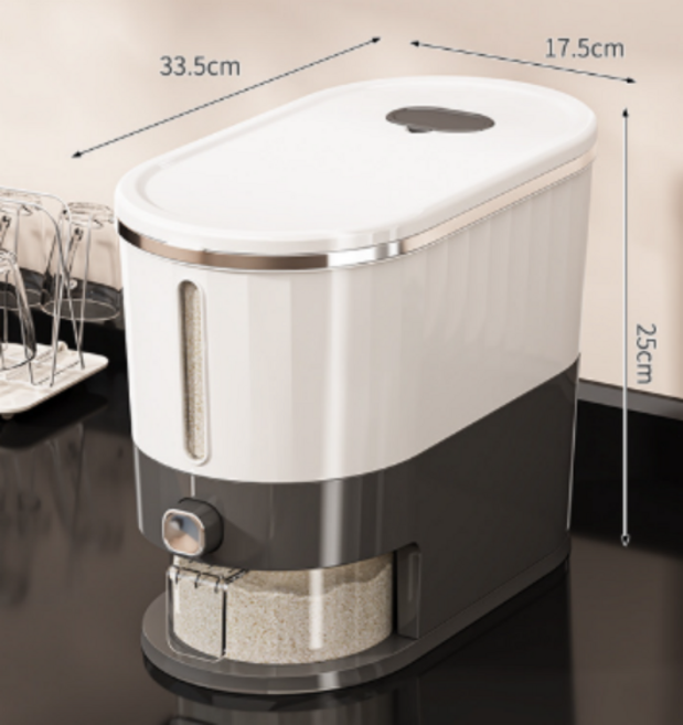 쌀통 20근 식품급 10근 일본식 수납통 방진 방습 주방 펌핑 쌀통 밀가루통 쌀통, 1개