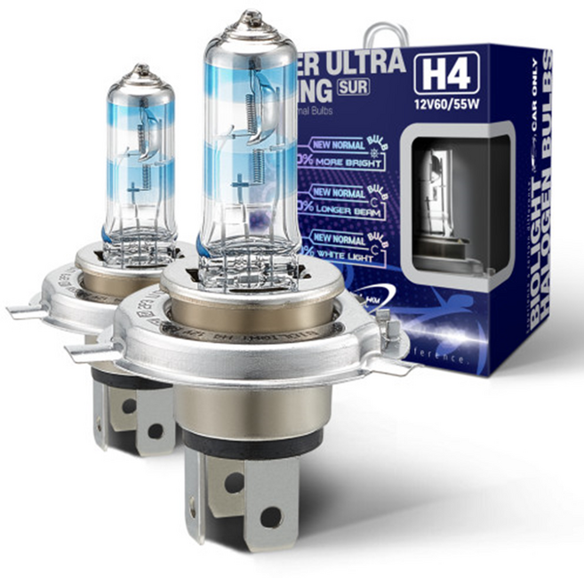 포터2 (04~19년형) 170% 밝은 자동차 할로겐 전조등 램프/전구 슈퍼 울트라 레이싱 H4, 2개, 3700K