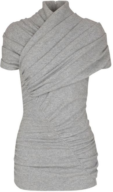 발망 드레이프 반소매 니트 탑