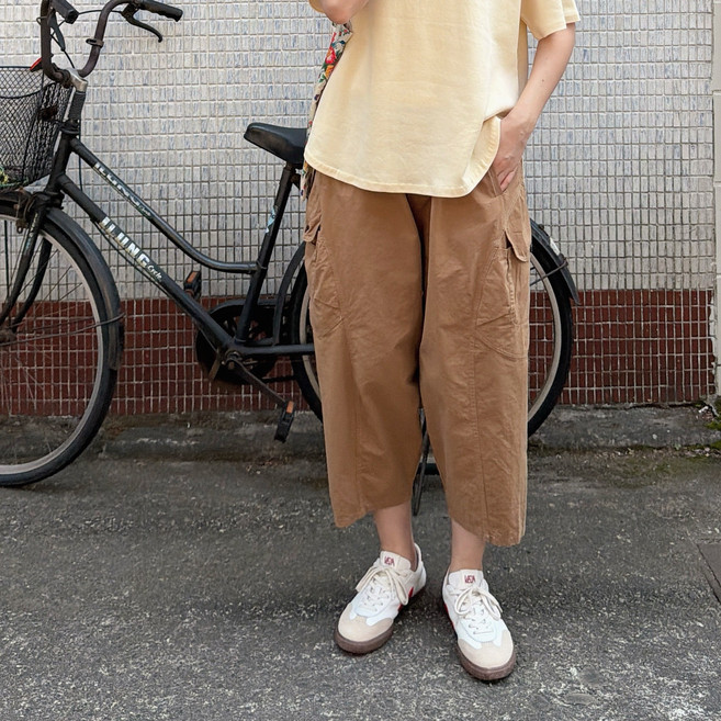 mooiwhite 寬版口袋寬褲 修飾腿型