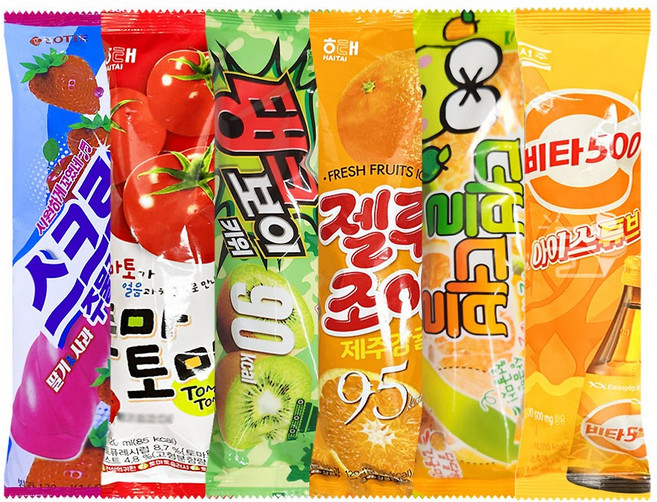 상큼 과일 쭈쭈바세트 18개 아이스크림 젤루조아 탱크보이 스크류 더블더블 비타500