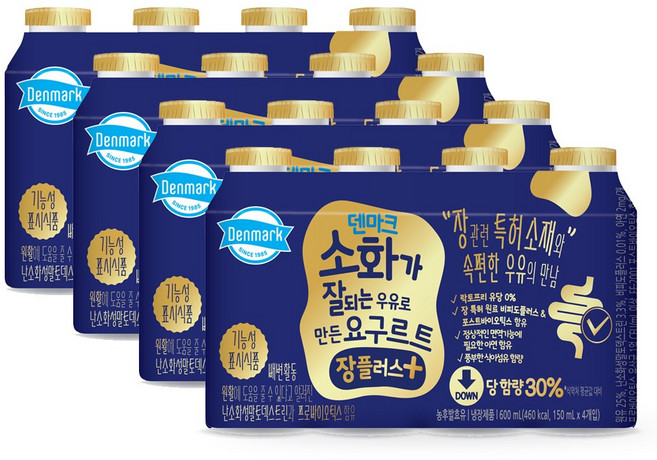 동원 덴마크 소화가 잘되는 우유로 만든 요구르트 장플러스, 16개, 150ml