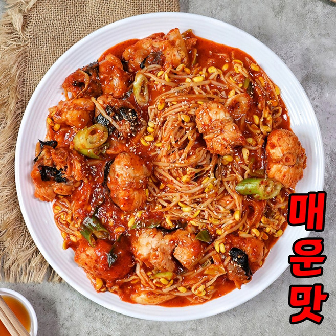 [코끼리씨푸드] 손질 뼈 껍질 코끼리아구찜 아귀찜 (매운맛) 밀키트 ~, 1개, 930g