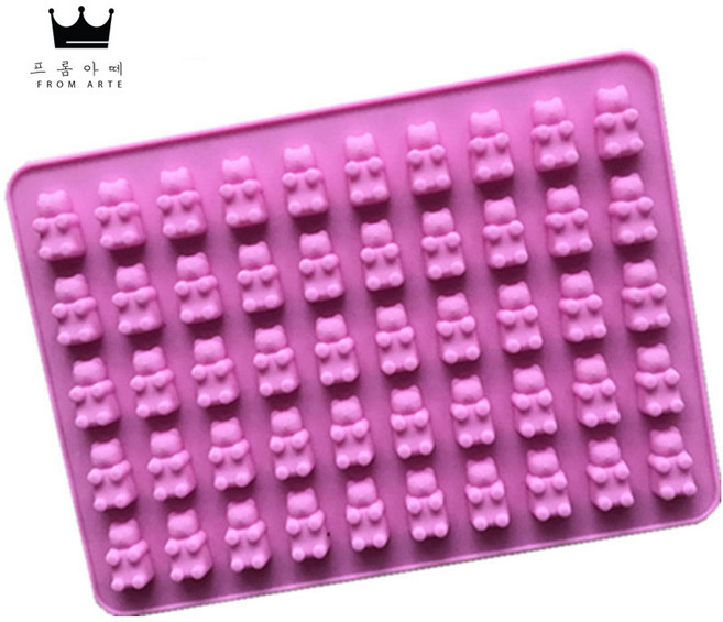 프롬아떼 실리콘몰드 식품용 젤리 비누 석고 레진 하리보 꼬마곰 50구, 꼬마곰 50구 (일반)