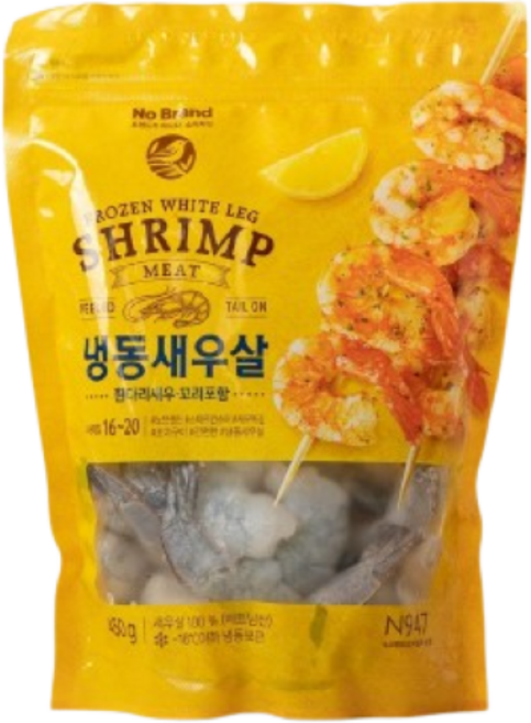 노브랜드 새우살(꼬리포함), 1개, 450g