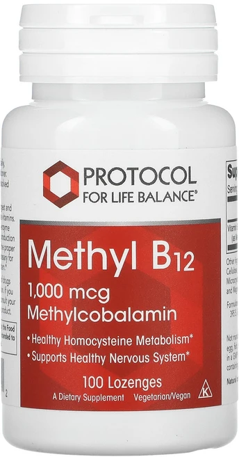 Protocol for Life Balance 메틸 B12 1000mcg 100정, 1개 - 쿠팡