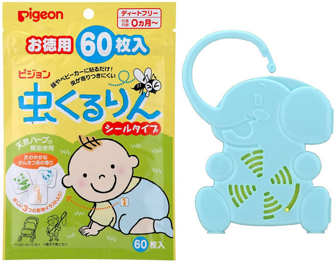 무시쿠루링 천연 모기 벌레퇴치 스티커패치 걸이형, 스티커형 60매, 1개