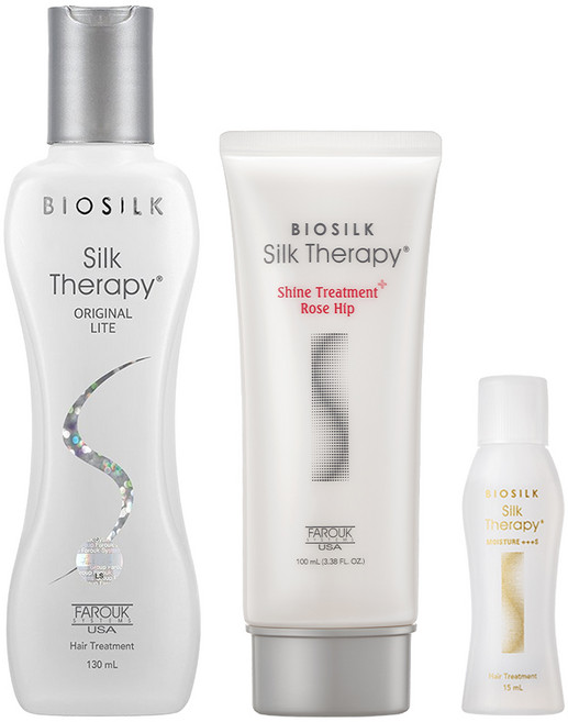 실크테라피 오리지널 라이트 에센스 130ml + 샤인 볼륨 리프트 트리트먼트 로즈힙 100ml + 모이스쳐 에센스 15ml, 1개