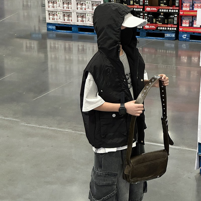 AA1619 남아 키즈 주니어 초등 아동 가을 봄 간절기 면 혼방 후드 바람막이 조끼 베스트 데일리 자켓 아우터