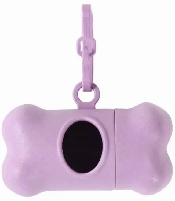 견인 클립이 있는 뼈 모양의 휴대용 애완 동물 쓰레기 봉투 디스펜서 야외 애완 동물에 필수 애완 동물 액, 04 PURPLE