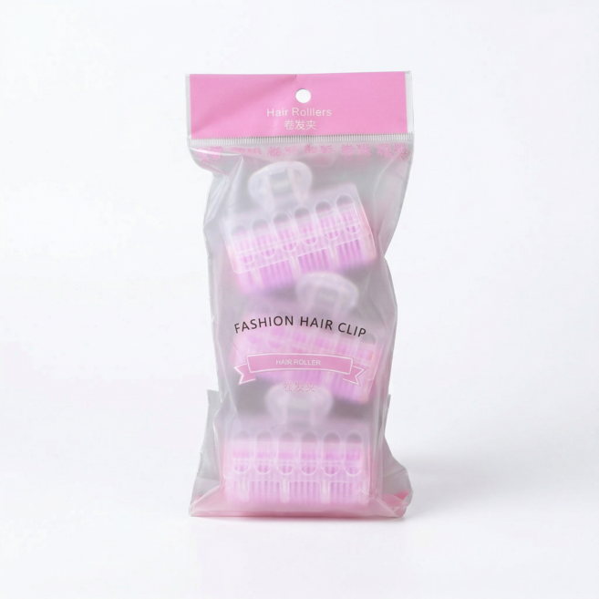 이지스홈 앞머리 볼륨 웨이브 헤어롤 집게 구르프, 3개, 핑크