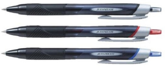 유니 제트스트림 볼펜 0.38mm, 혼합(흑+적+청), 1세트