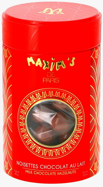 프랑스 맥심 드 파리 Maxim’s de Paris Chocolate Delights 헤이즐넛 밀크 초콜릿 금속 상자 80g, 3개