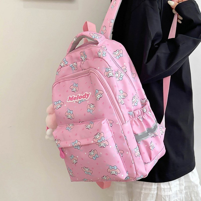 산리오 캐릭터 대용량 백팩 캐주얼 책가방 소풍 배낭 가방 인형 키링 증정