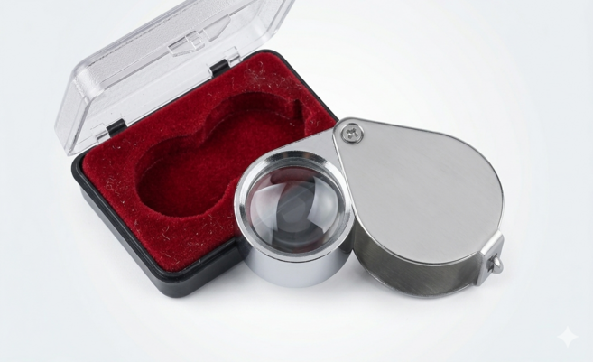 30배 고배율 루페 확대경 보석 명품 감정 휴대용 돋보기, 1개, 모델, 소형