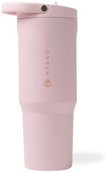 HydroJug 스포츠 - 빨대가 있는 스테인리스 스틸 텀블러 진공 단열 591.5ml20온스 누출 방지 물병 인체 공학적 디자인 재사용 가능 식기 세척기 사용 고무, 핑크 샌드