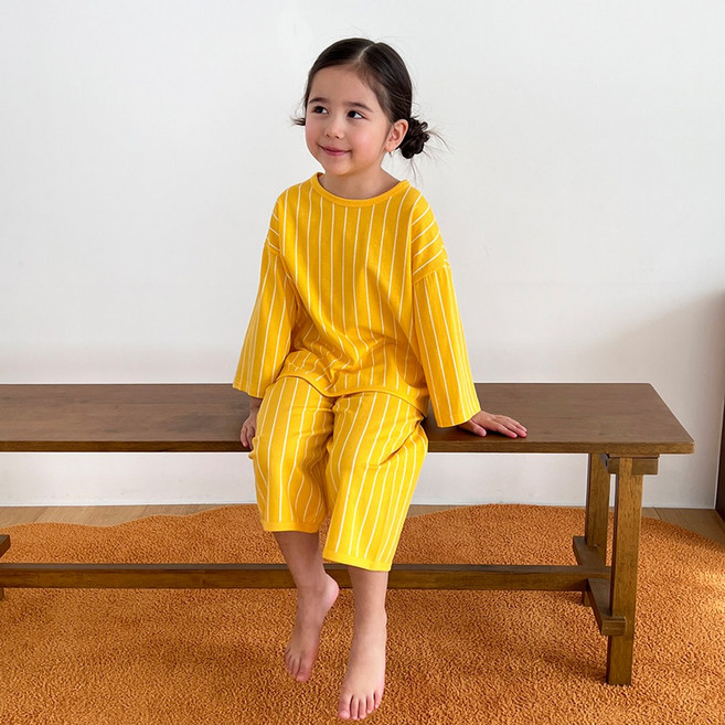 ECLL 아동 7부 실내복 잠옷 부들 상하 세트