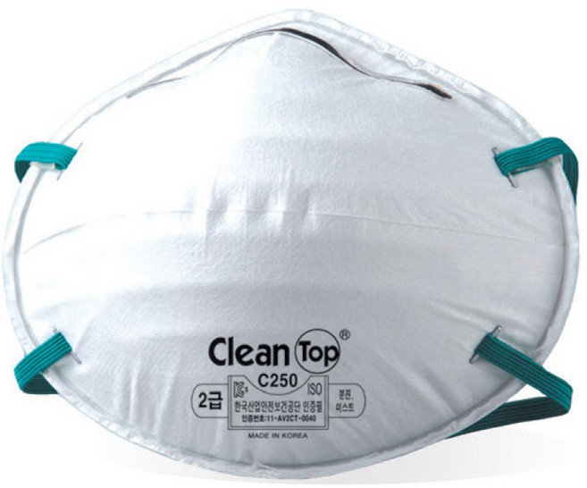 크린탑 방진마스크 컵타입 2급 2스텝 C250, 20개입, 단일