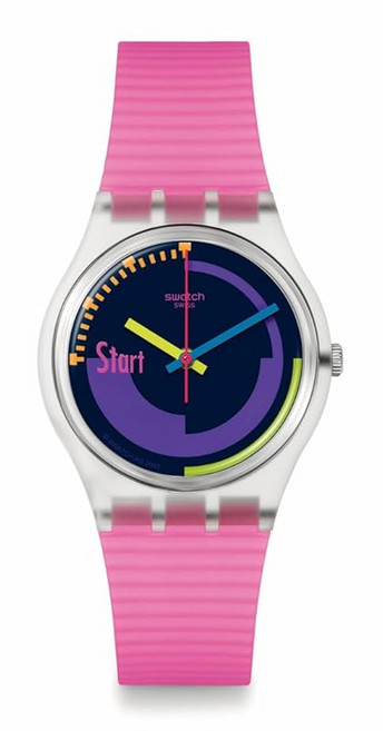 견본 손목시계 SWATCH NEON PINK PODIUM 견본 네온 핑크 포디엄 Gent 젠트 SO28K111