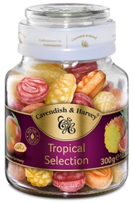 캐빈디쉬앤하비 트로피칼 셀렉션 병 캔디, 300g, 1개