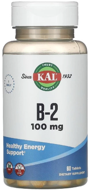 칼 B-2 리보플라빈 B2 100mg 60정, 1개 - 쿠팡