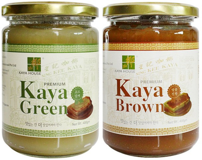 카야하우스 프리미엄 카야잼 그린 400g +브라운 400g (카페토스트), 1개