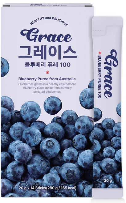 그레이스 블루베리 퓨레 100% 안토시아닌 스틱 홈쇼핑, 1개, 280g - 쿠팡