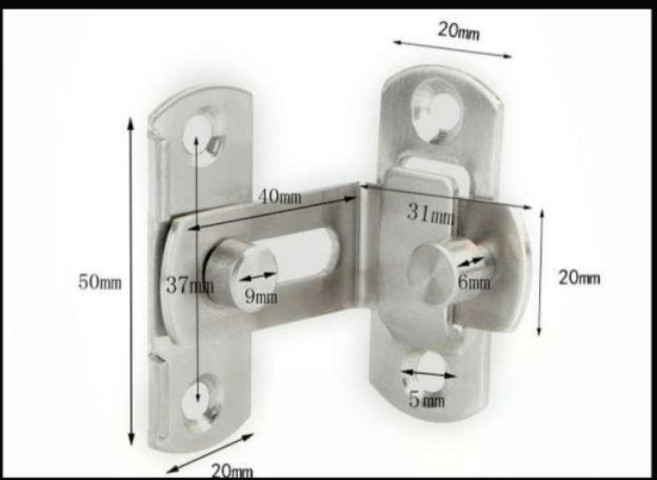 谷倉門90度打掛 門鎖, 1個, S