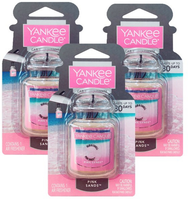 [1+1+1] 무배 양키캔들 카자 얼티메이트 차량용 자동차 방향제, 3개, 얼티메이트 핑크샌즈