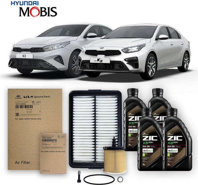 올뉴 더뉴 K3 BD 가솔린 1.6 터보없음(18년식 이후) 순정필터+지크합성유 4L, 1개