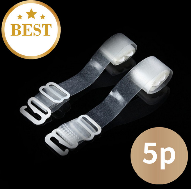 라운드문 투명 브라끈 스트랩 오프숄더 누드 5p