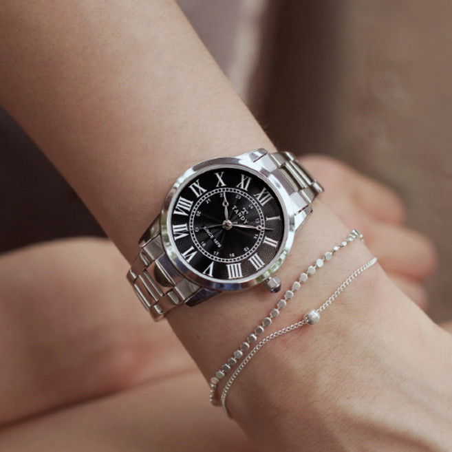 탠디 TANDY 클래식 커플 메탈 손목시계 T-3714 여자 블랙(탠디 쇼핑백 증정)