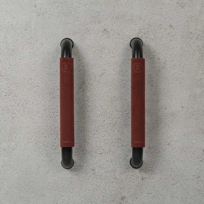 클린모드 문손잡이커버 항균 벨벳 도어핸들커버 테이프타입 (중형 2매입 13x18cm), 레드