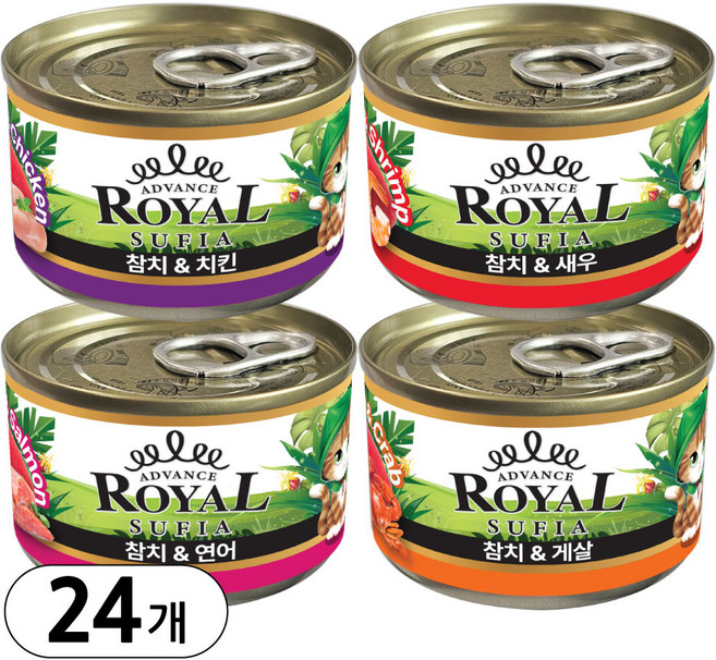 로얄 수피아캔 음수량충족 고양이캔, 24개, 170g, 콤보