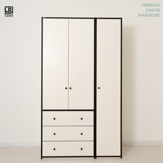 리엘비 레브 SE0등급 아기옷장 주니어옷장 서랍장 1200세트 서랍형 키큰장, 미포함, 블랙