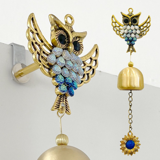 감성픽 복을불러오는 부엉이 종 풍경, 골드