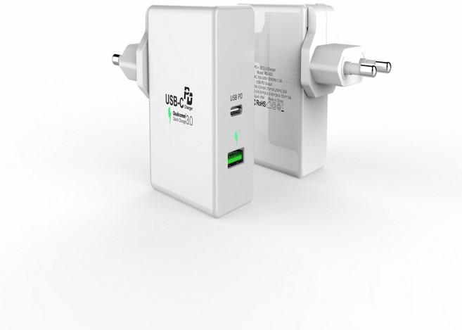 에코마음 USB-C PD 2포트 고속충전기 멀티고속충전기, 1개, 화이트