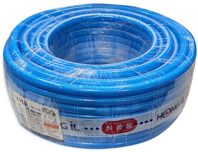 청편사호스(15mmx50M) 식품용 청말랑호스 홍일