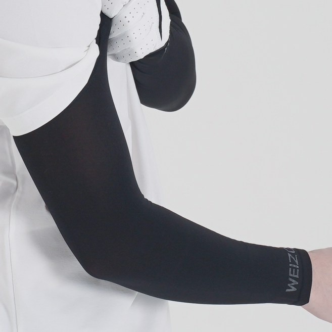 웨이즈온 남자 쿨토시 팔토시 자외선차단 골프 토시, 3세트, 블랙