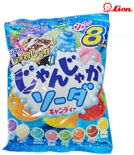 라이온과자 잔자카 소다 캔디, 114g, 2개