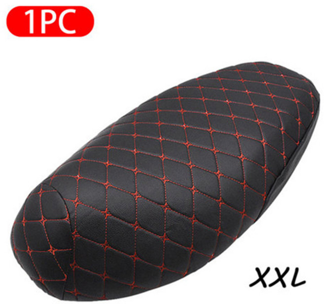 스쿠터BLALION 오토바이 시트 커버 두꺼운 방수 미끄럼 방지 시트 보호 커버 모토용 3D 인조 가죽 시트 패, [01] Black Red XXL, 1개