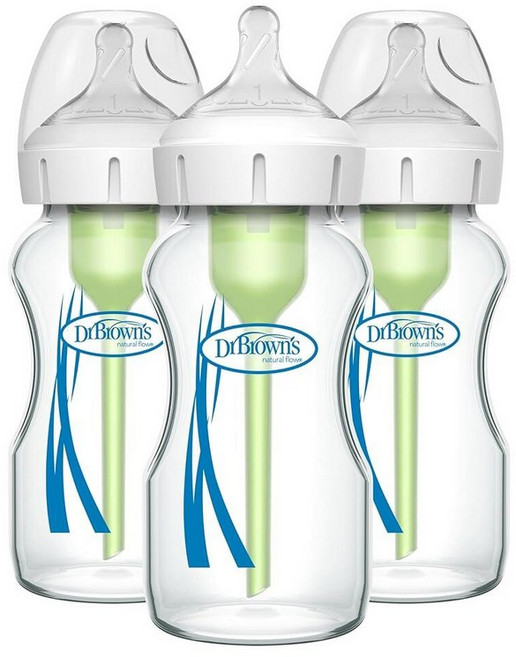 닥터브라운 옵션스 플러스 와이드 넥 내추럴 플로우 젖병 270ml 1개, 9 oz, 3 Pack