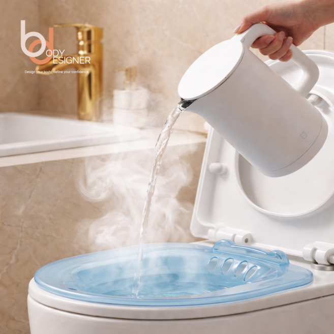 바디자이너 가정용 좌욕기 치질 변기형, 클리어 블루, 1개