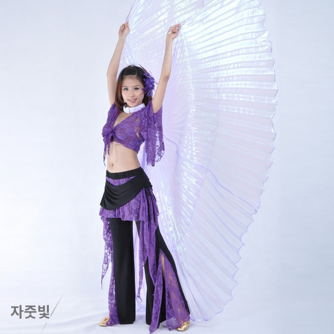 투명 날개 공연복 댄스복 밸리댄스 밸리댄스복 무대 공연 도구 의상, 보라