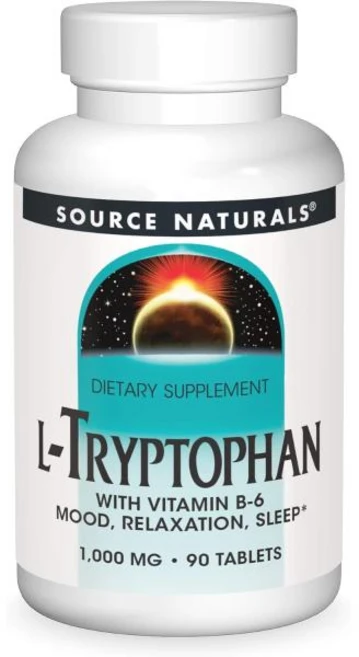 소스 내추럴 Source Naturals 엘 트립토판 1 000mg 90정, 기본, 1개 - 쿠팡