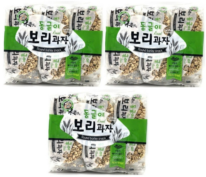 동글이 보리과자, 400g, 3개