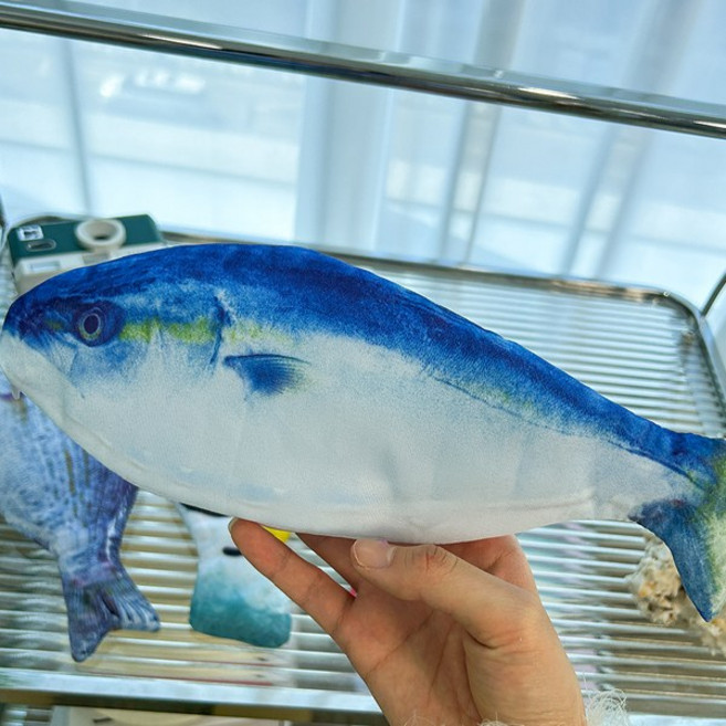 리얼한 생선필통 물고기 쓸데없는선물, 1개, 등푸른물고기